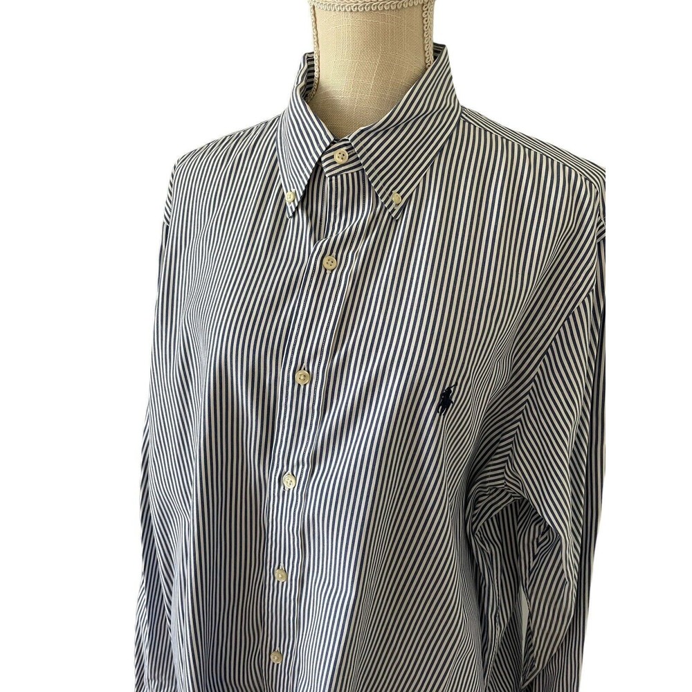 Polo Ralph Lauren L/S Custom Fit Button Front Striped Shirt Men's 17/43